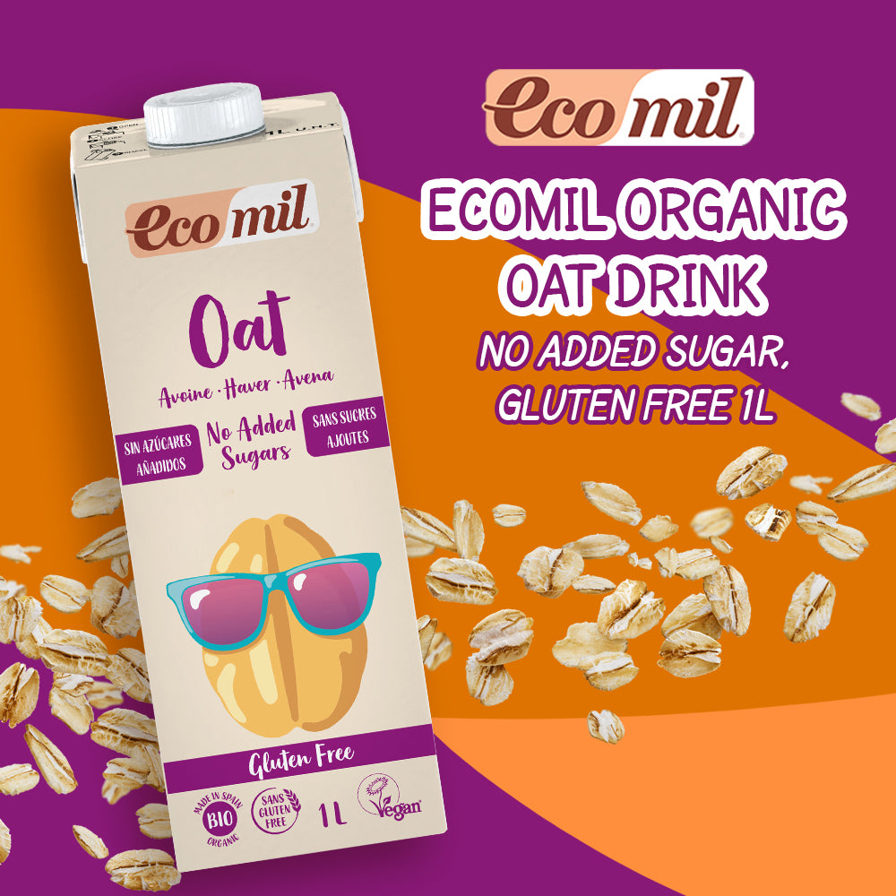 Ecomil Organic Oat Drink, No Added Sugar, Gluten Free (1L) - Bloom Concept