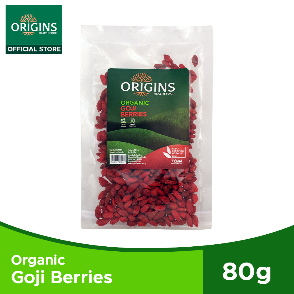 Origins Health Food Organic Goji Berries (80G) - Bloom Concept