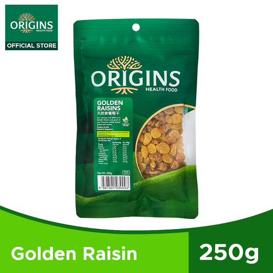 Origins Health Food Natural Dried Fruit Golden Raisins USA 250G - Bloom Concept