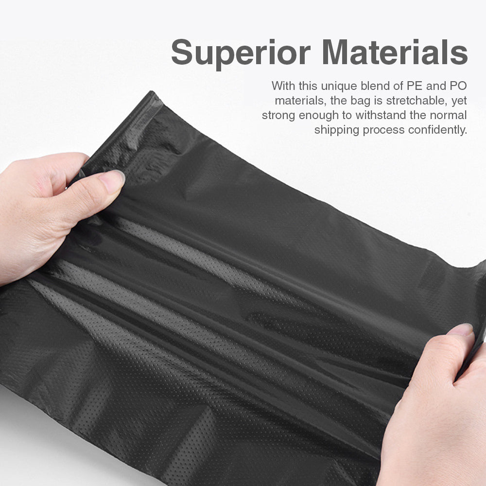 [Morilins] Black Polymailer Bags - Pack of 100: Durable and Versatile Mailing Solution - Bloom Concept