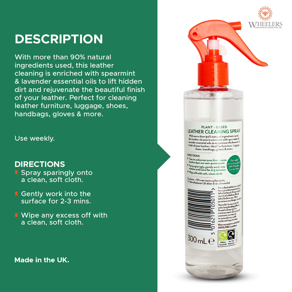 Wheelers Leather Cleaning Spray - Bloom Concept