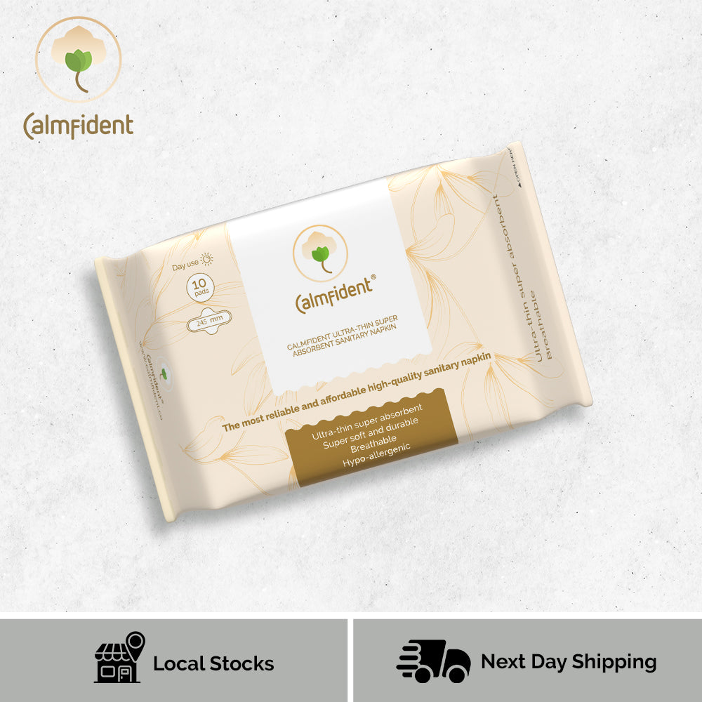 Calmfident Day Use *Ultra-Thin Super Absorbent* Sanitary Napkin Pads 245mm (10pcs) - Bloom Concept