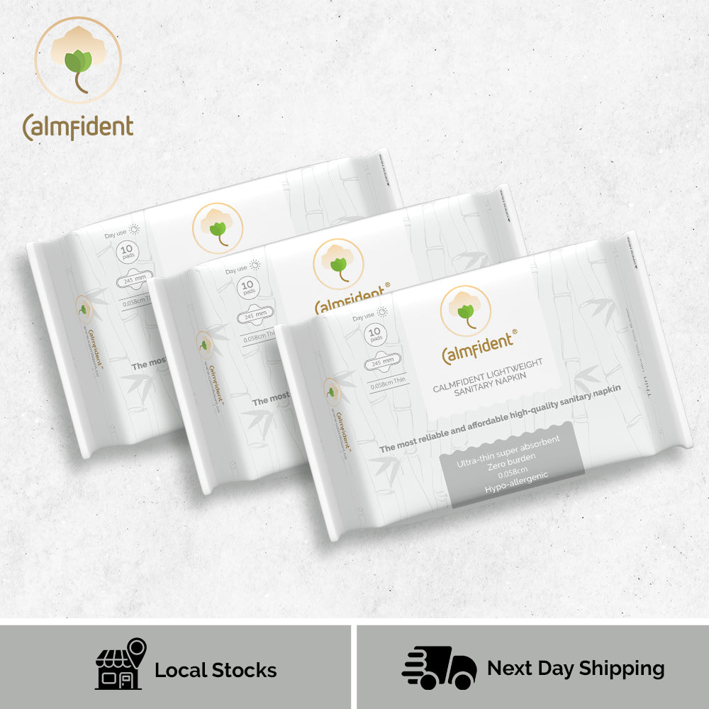 [Bundle of 3] Calmfident Day Use *Lightweight* Sanitary Napkin Pads 245mm (10pcs) - Bloom Concept