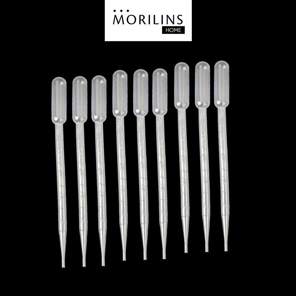 [Morilins] 3ml Disposable Plastic Pipettes (S) - Pack of 100: Perfect for Essential Oil Applications - Bloom Concept