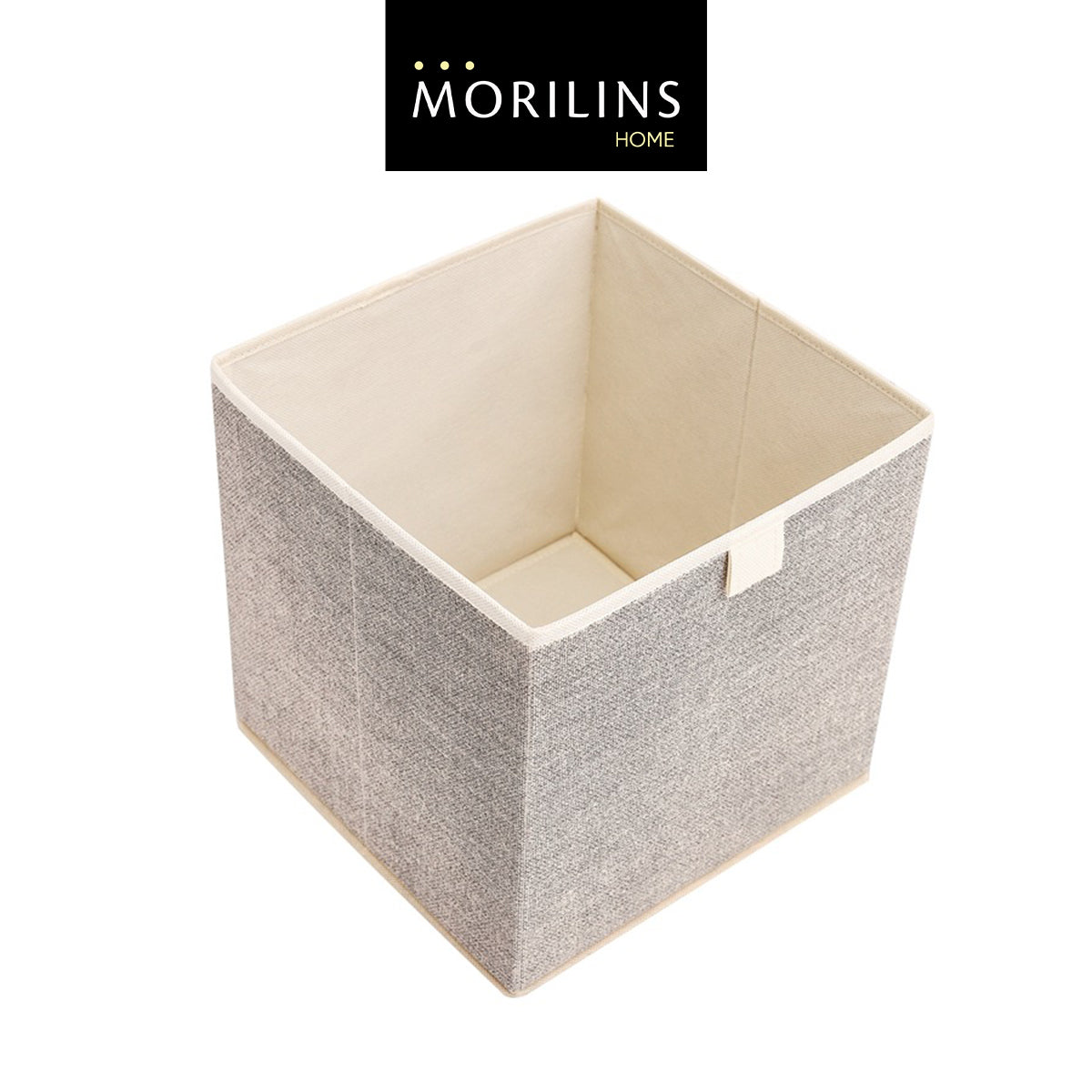 [Morilins Home] Contemporary Collapsible Rigid Rectangle Woven Storage Bin With Pull Handle, A Space-Saving & Convenient Organization on Shelves - Bloom Concept
