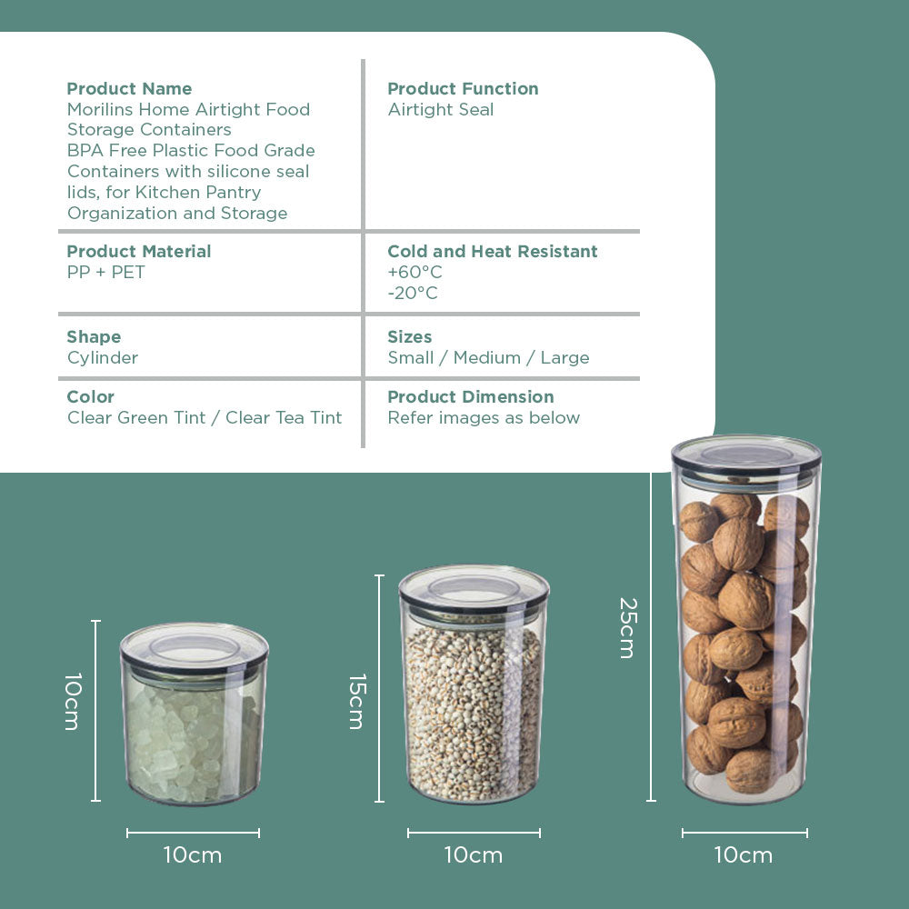 [Morilins Home] Airtight Food Storage Containers, BPA Free Plastic Food Grade Containers with silicone seal lids, for Kitchen Pantry Organization and Storage - Bloom Concept