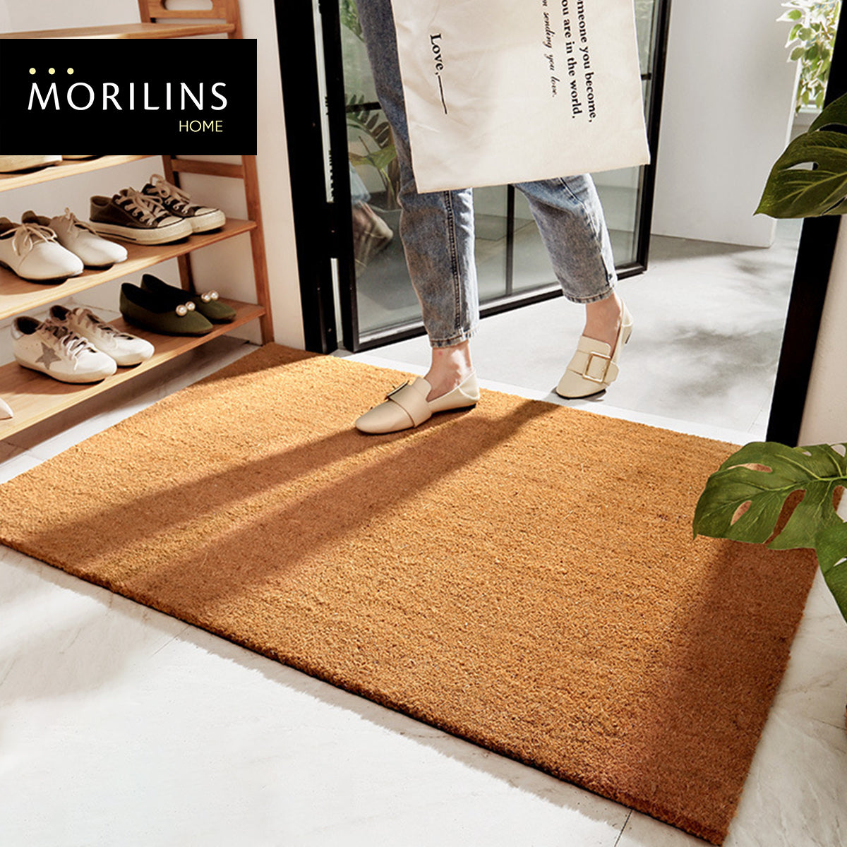 [Morilins Home] Coconut Husk Entrance Floor Mat - Large, Durable, and Eco-Friendly Mat for Your Home or Business - Provides Efficient Scrubbing Action for Clean and Tidy Floors - Bloom Concept