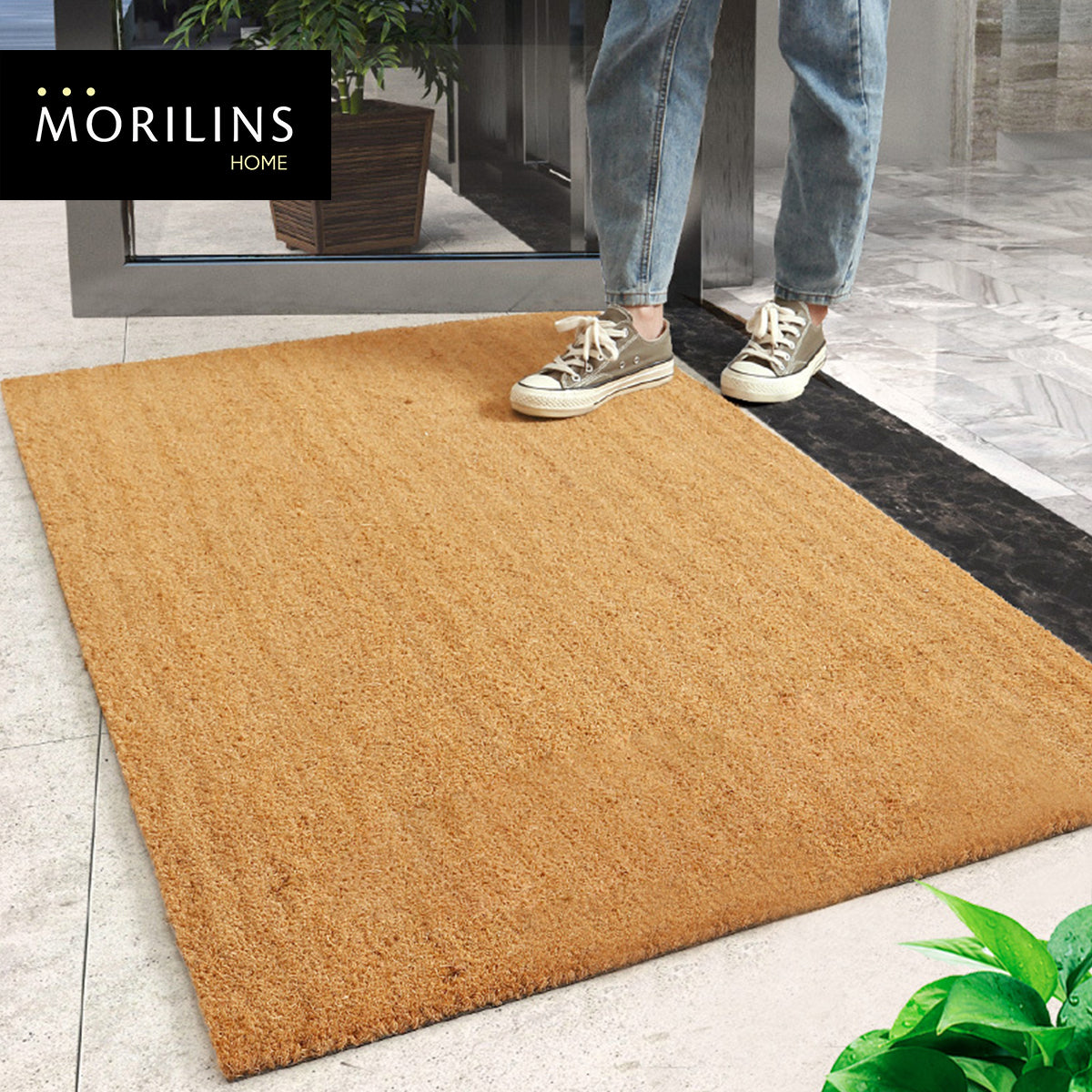 [Morilins Home] Coconut Husk Entrance Floor Mat - Large, Durable, and Eco-Friendly Mat for Your Home or Business - Provides Efficient Scrubbing Action for Clean and Tidy Floors - Bloom Concept