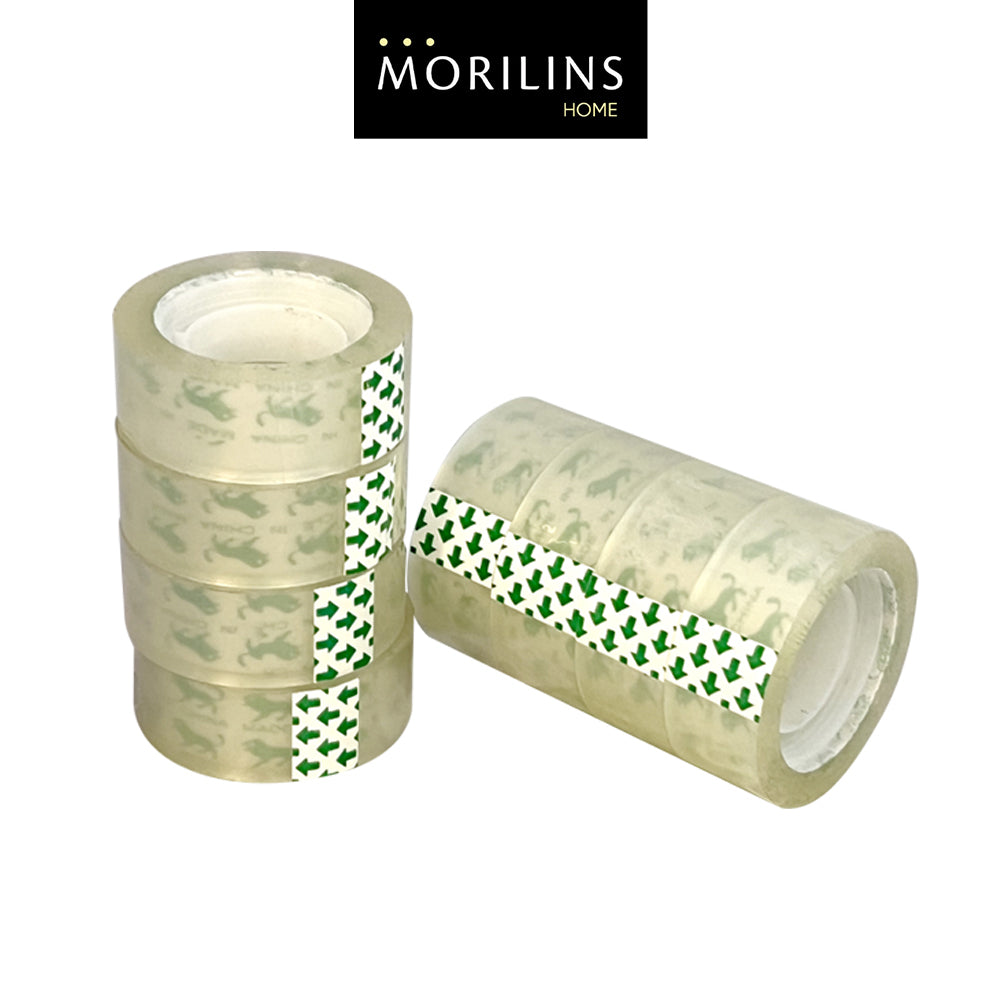 [Morilins] Transparent Clear Tape (18mm x 25m) - Ideal for Standard Tape Dispensers: Adhesive Scotch Tape for Everyday Use 8's - Bloom Concept