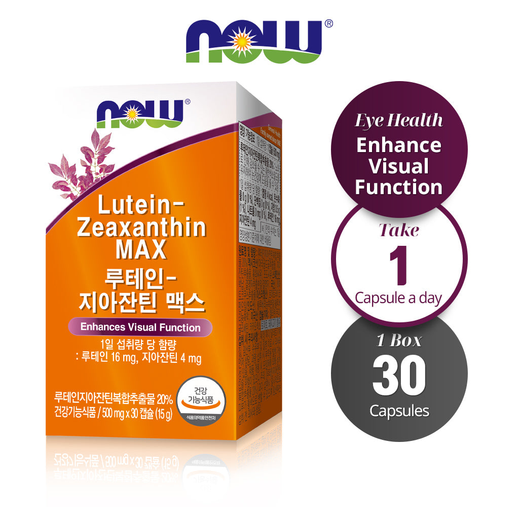 NOW FOODS Lutein Zeaxanthin MAX 500mg 30 Capsules For Improved Vision Support - Bloom Concept