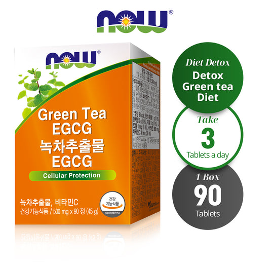 (Best by 09/24) Now Foods EGCG Green Tea Extract 500mg 90 Tablets - for Antioxidant and Metabolism - Bloom Concept