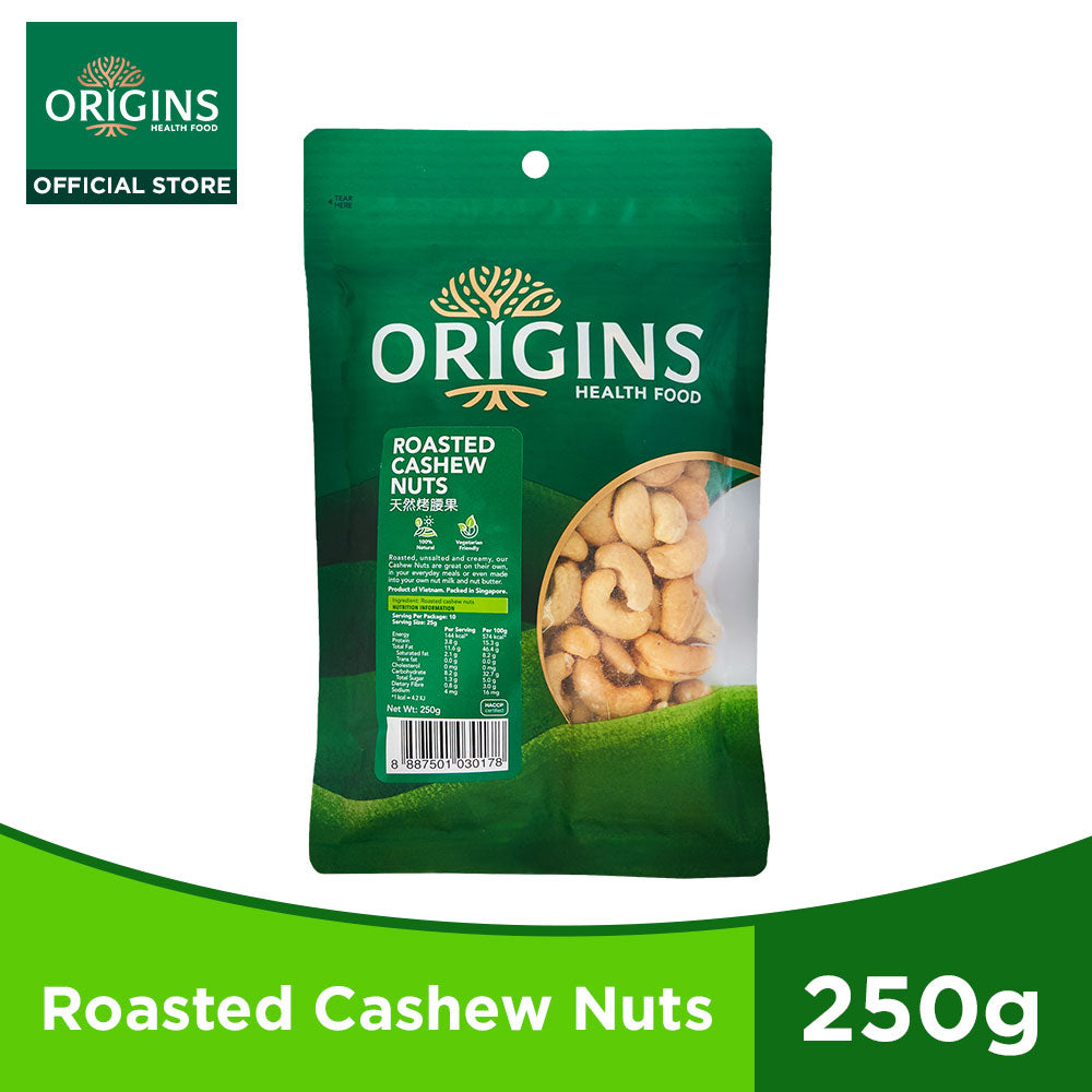 Origins Health Food Roasted Natural Cashew Nuts 250G - Bloom Concept