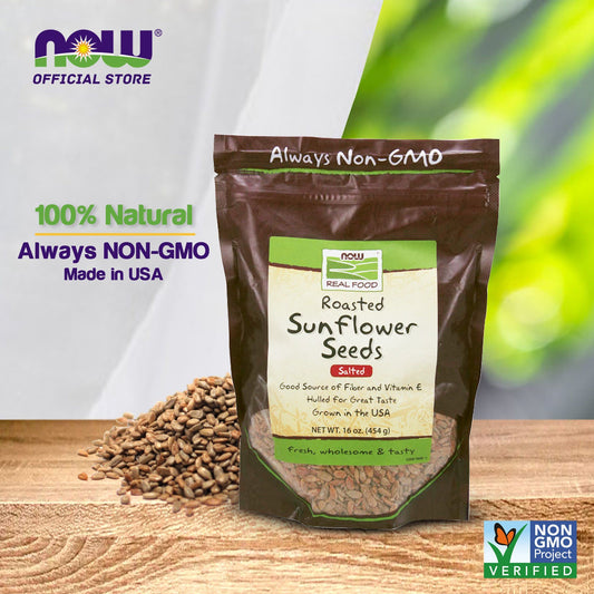 Now Foods, Roasted Sunflower Seeds, Salted, 16 oz (454 g) - Bloom Concept