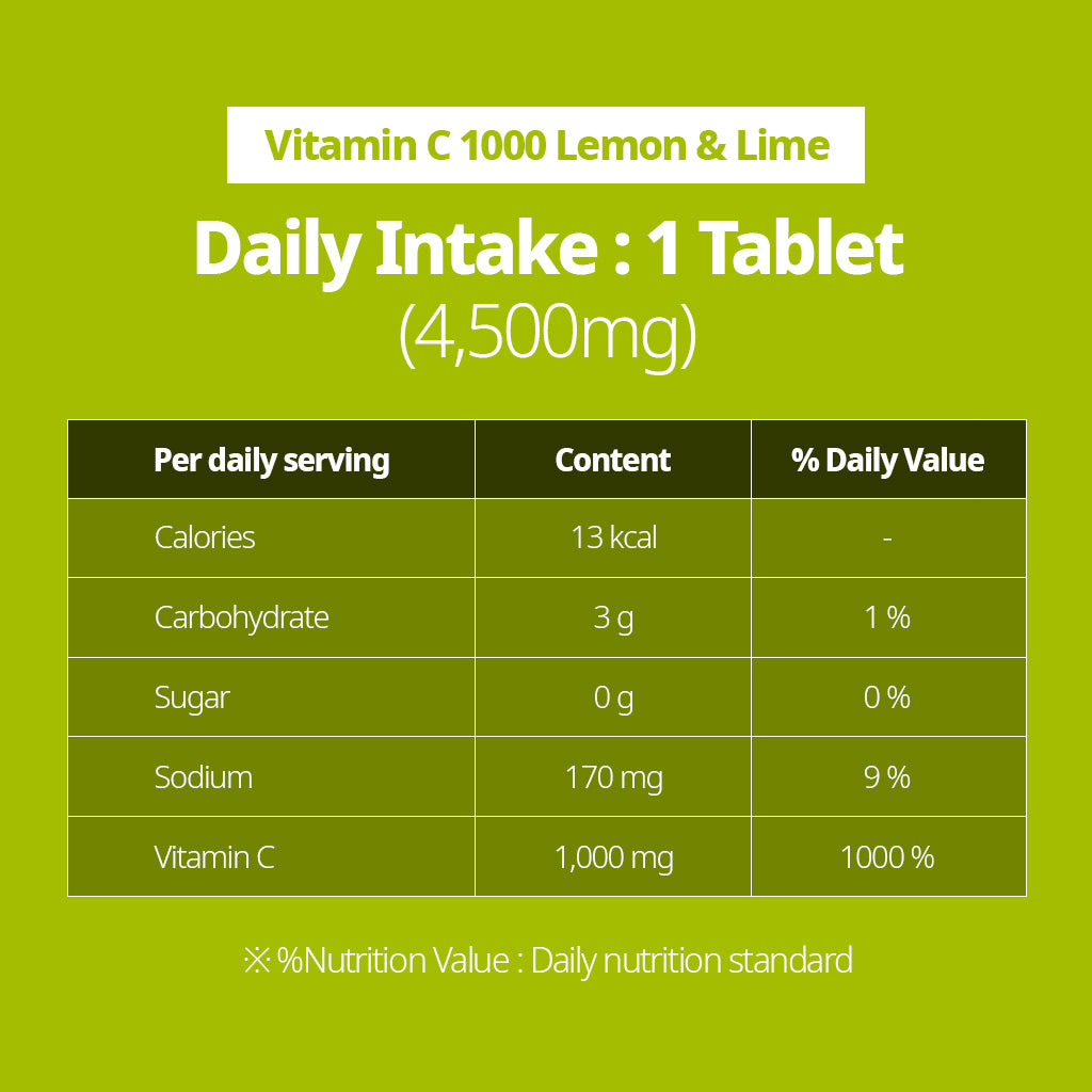 (Buy 2 Free 1) SUNLIFE Vitamin C-1000 - 20 Lemon & Lime Flavored Effervescent Tablets (4,500mg per Tablet) For Optimal Immune Support - Bloom Concept