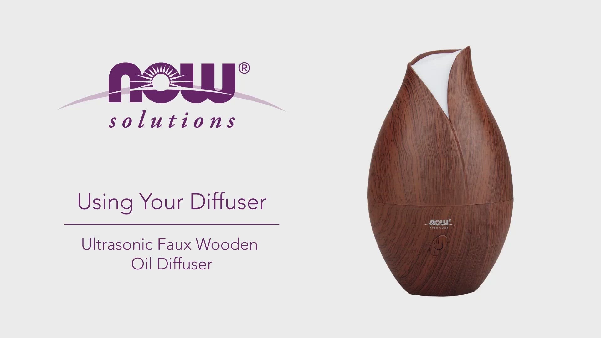 NOW Essential Oils, Ultrasonic Faux Wood Aromatherapy Oil Diffuser, Contemporary Design, Extremely Quiet Heat Free, Color Changing LED Diffuser Diffuser NOW Foods USA