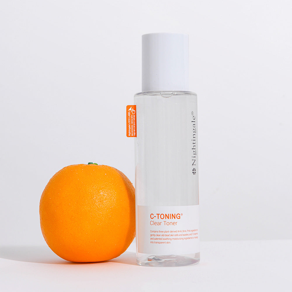 Nightingale C-Toning Clear Toner -AHA, BHA, PHA, Vitamin C, Exfoliating Toner, Korean Skincare 200ml - Bloom Concept