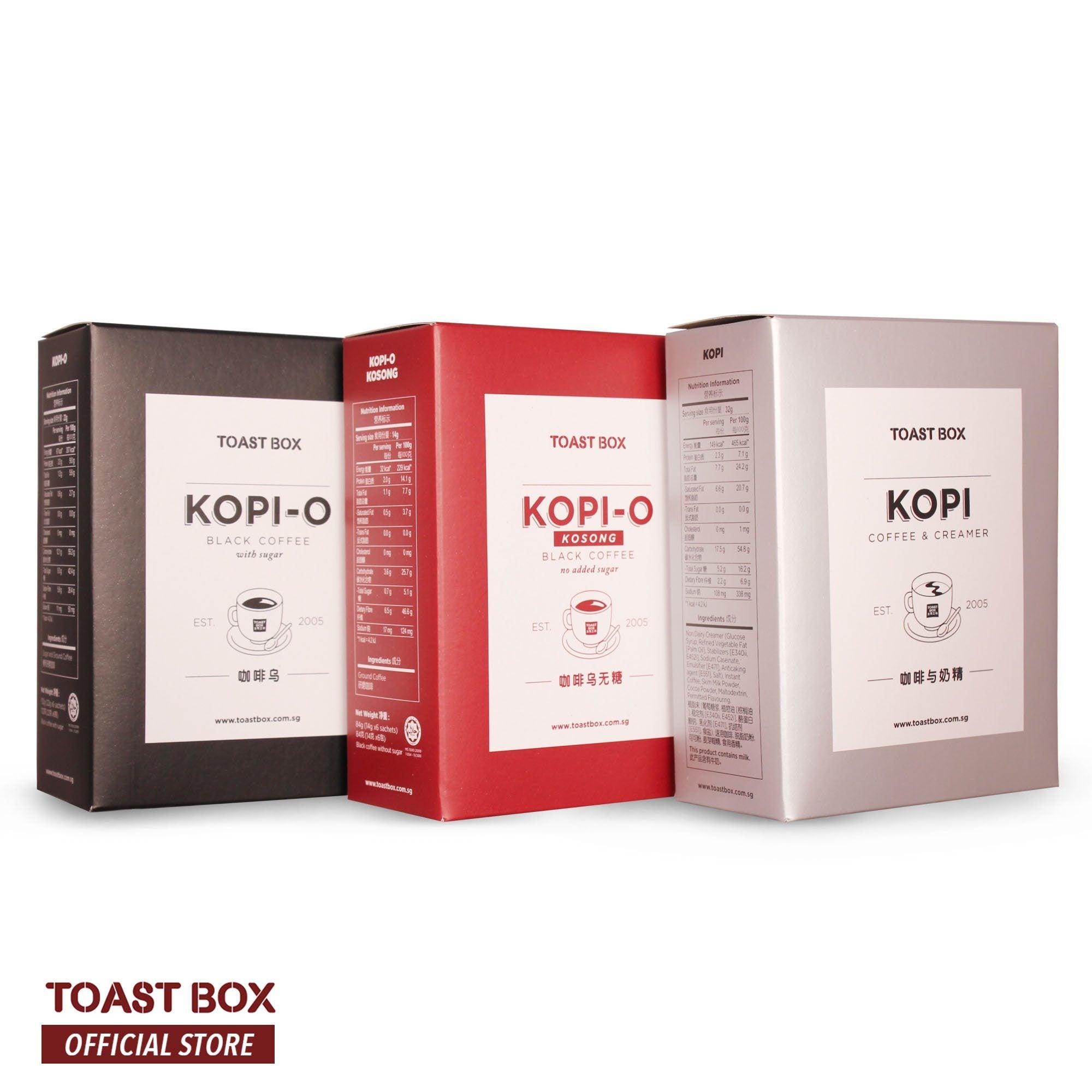 [Toast Box] Kopi with Creamer Coffee with Creamer Unsweetened 32gm x 6 sachets Coffee Instant Queen&